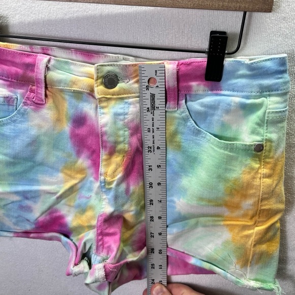 Judy Blue Swirl Tie Dye Cutoff Shorts Womens M denim Cute Stretch Summer 2182 - Picture 6 of 8